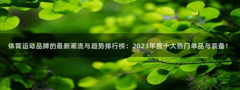 vsport体育：体育运动品牌的最新潮流与趋势排行榜：2023年度十大热门单品与装备！